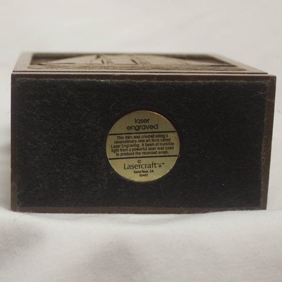 Vintage 70s Lasercraft Walnut Pen Holder - Picture 4 of 7